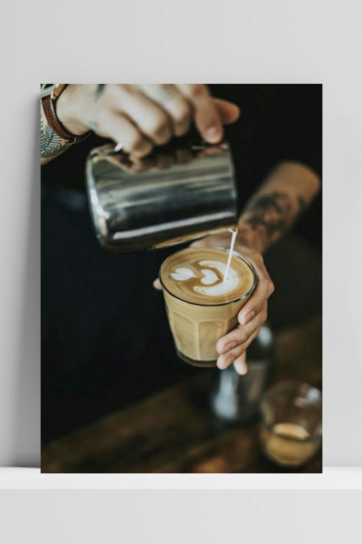 Koffie Poster op 3mm aluminium dibond