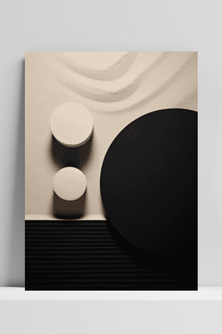 Cirkels Zwart Wit op 3mm aluminium dibond