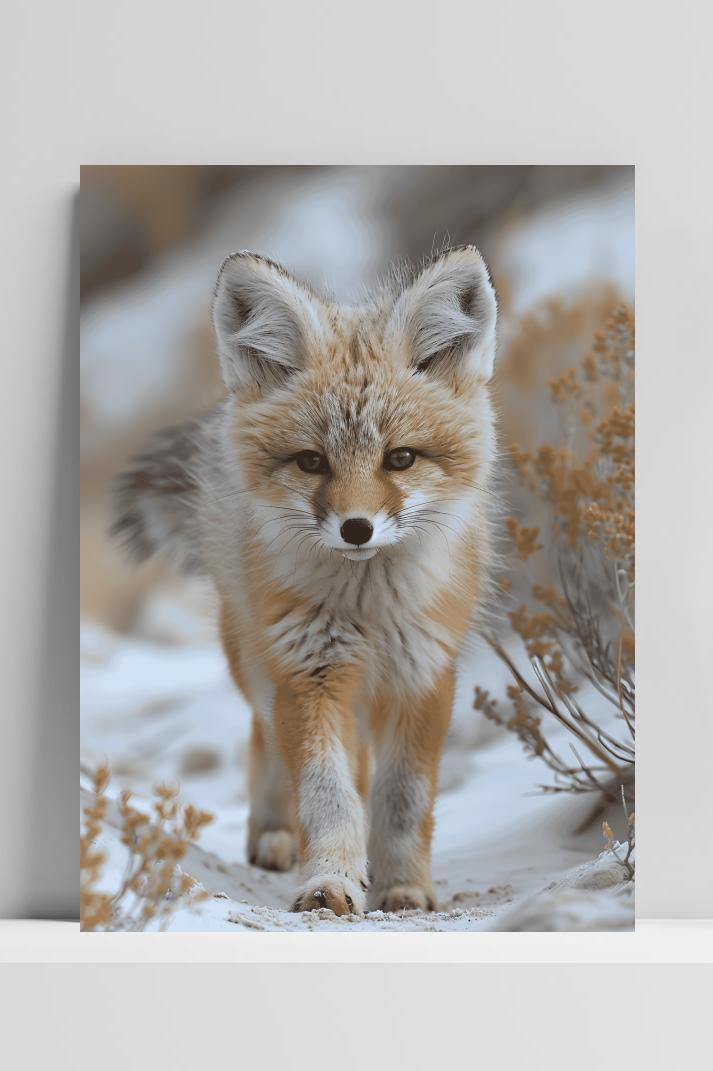 Vos Pup op 3mm aluminium dibond