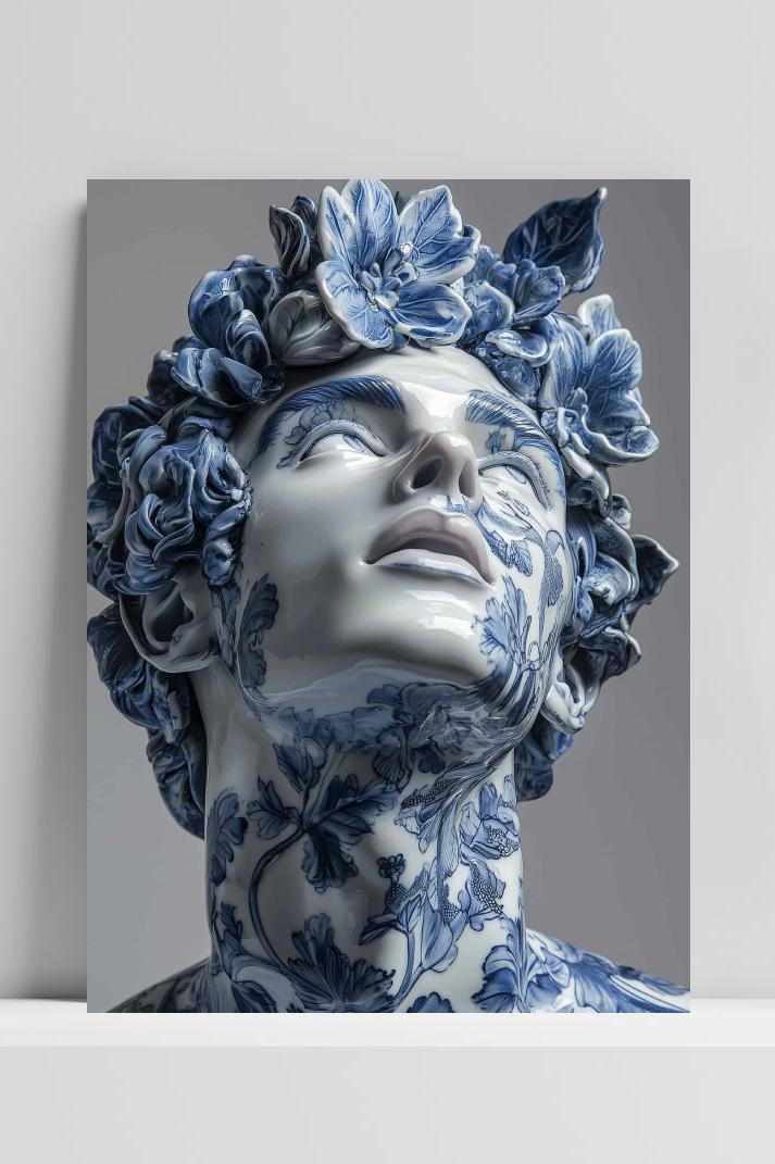 Griekse God op 3mm aluminium dibond