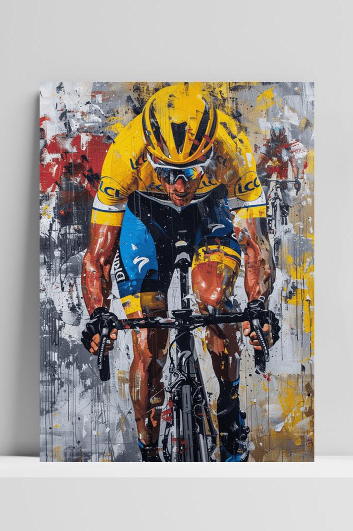 Lance Armstrong Race op 3mm aluminium dibond
