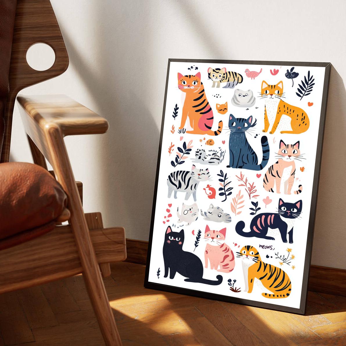 Cats Art en un interior