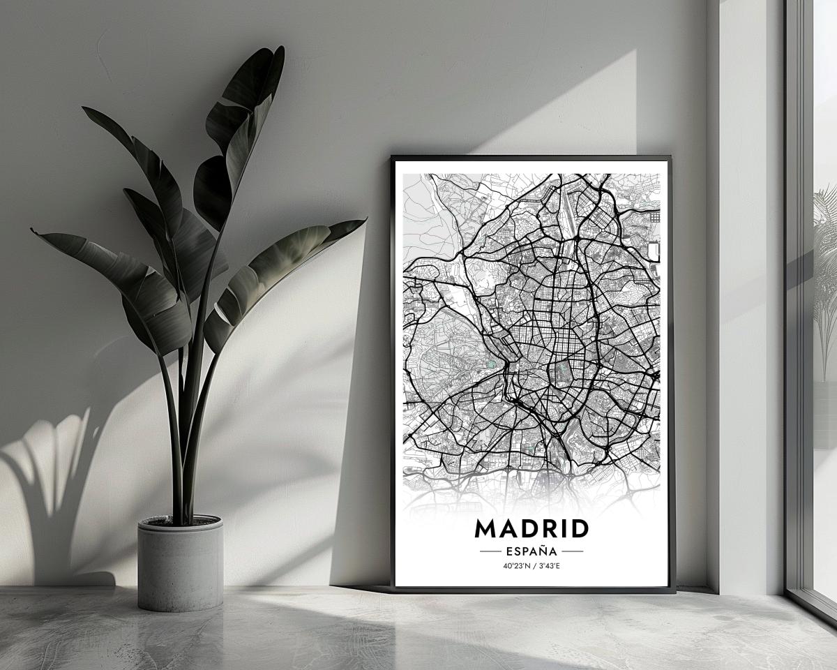Madrid Spain Blue poster van 25 Artstreet