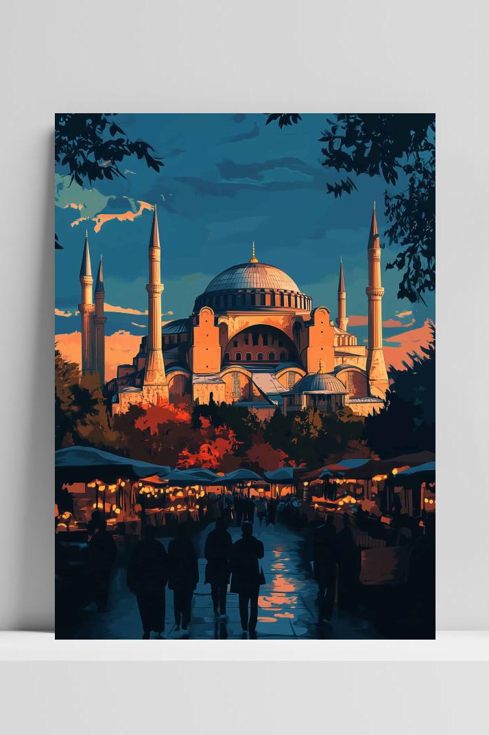 Hagia Sophia Moskee op 3mm aluminium dibond