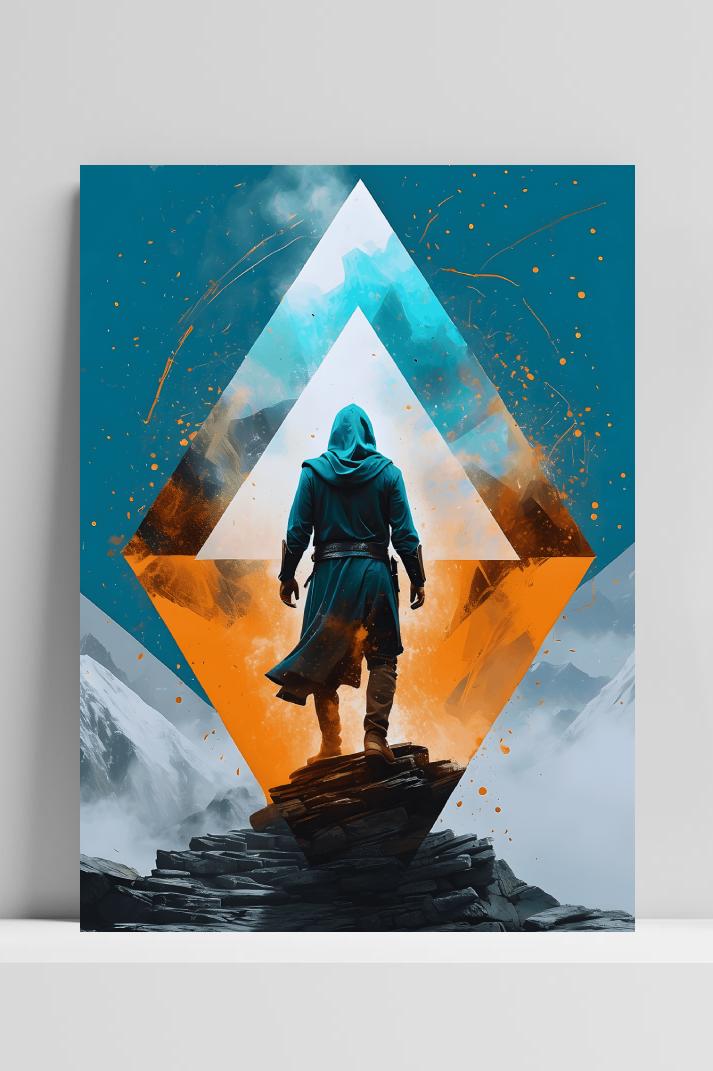 Assasin Driehoek op 3mm aluminium dibond