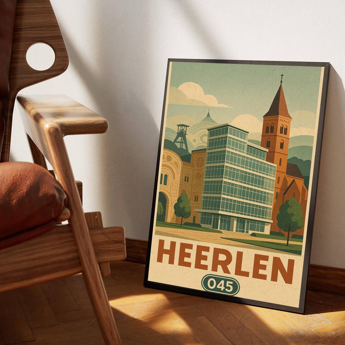 Heerlen Netherlands Vintage Text poster sfeerbeeld 3