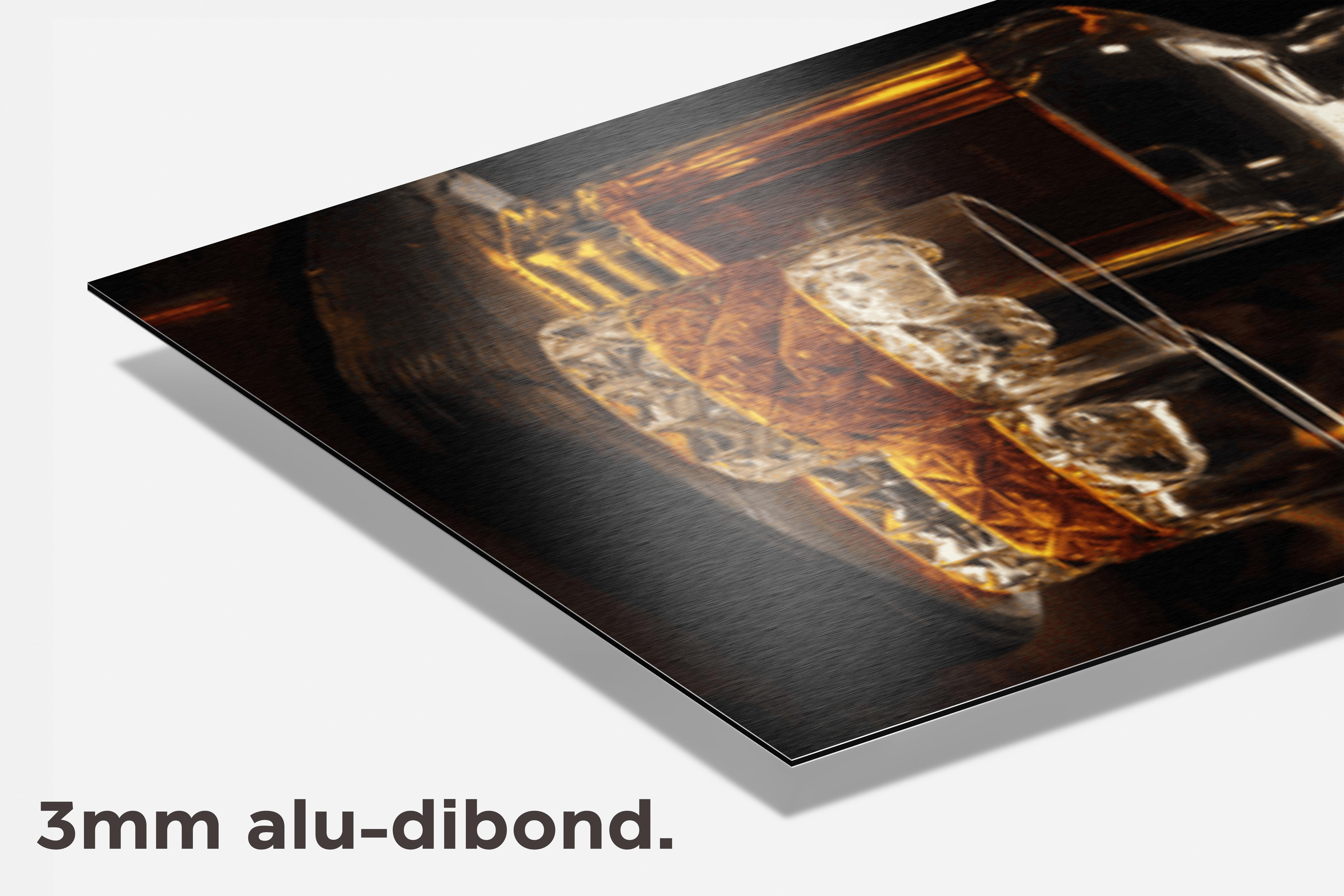 Whisky Karaf Glazen dibond detail