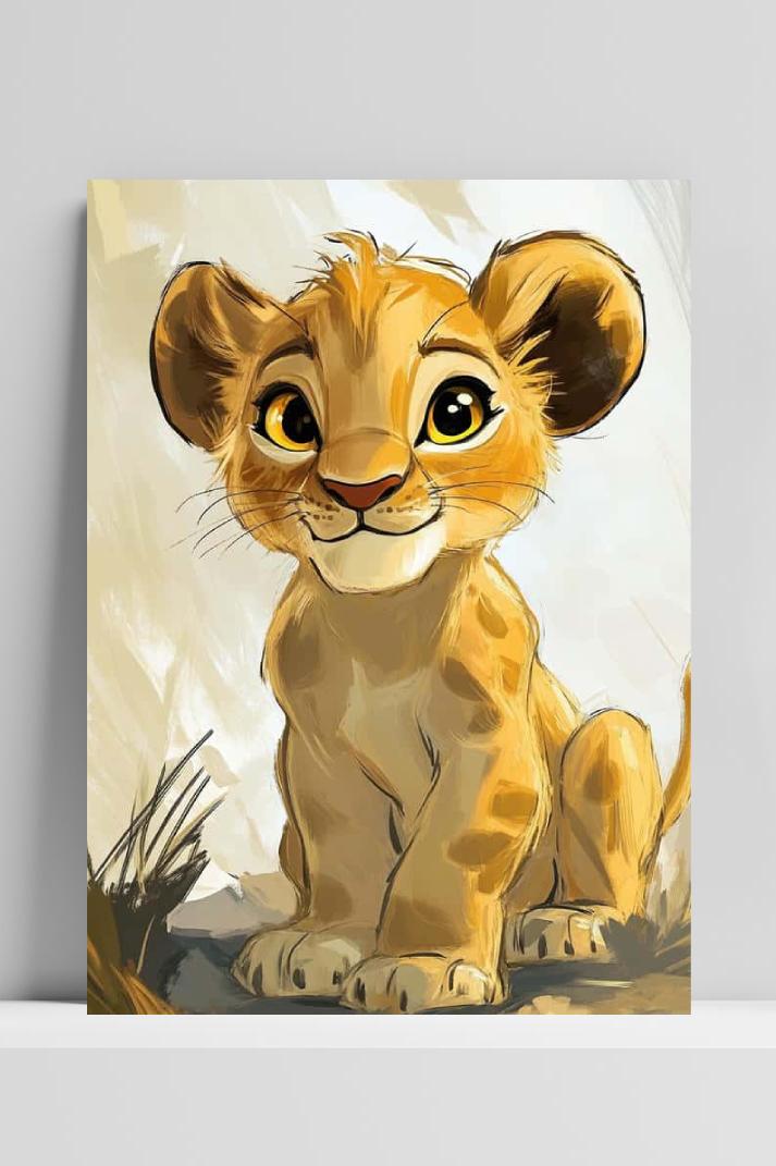 Liobn Cub Cartoon op 3mm aluminium dibond