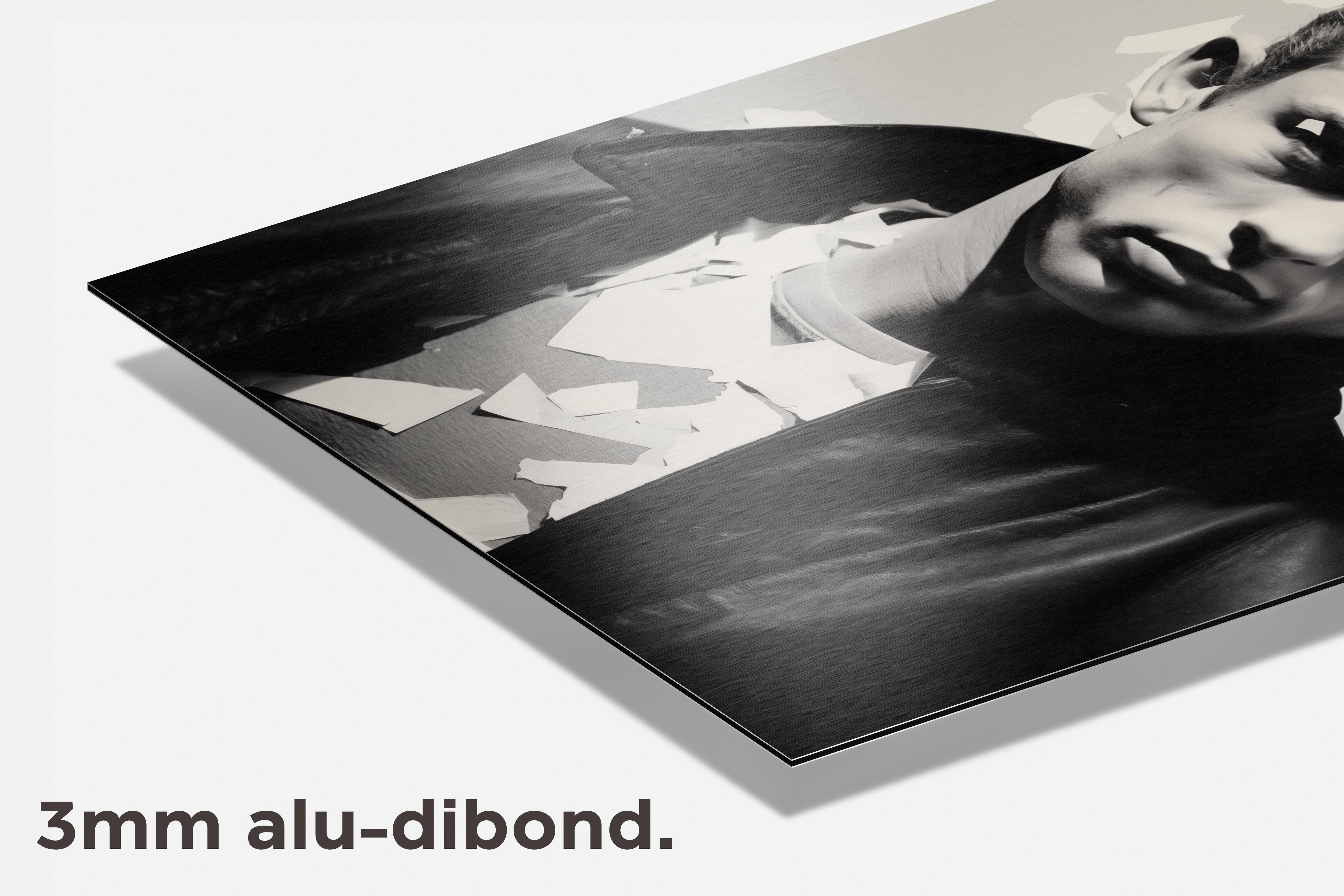 James Dean Zwart Wit dibond detail