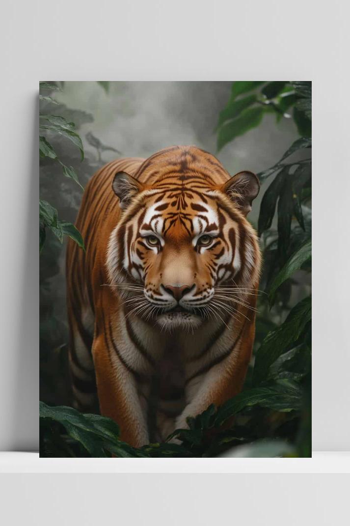Tijger op 3mm aluminium dibond