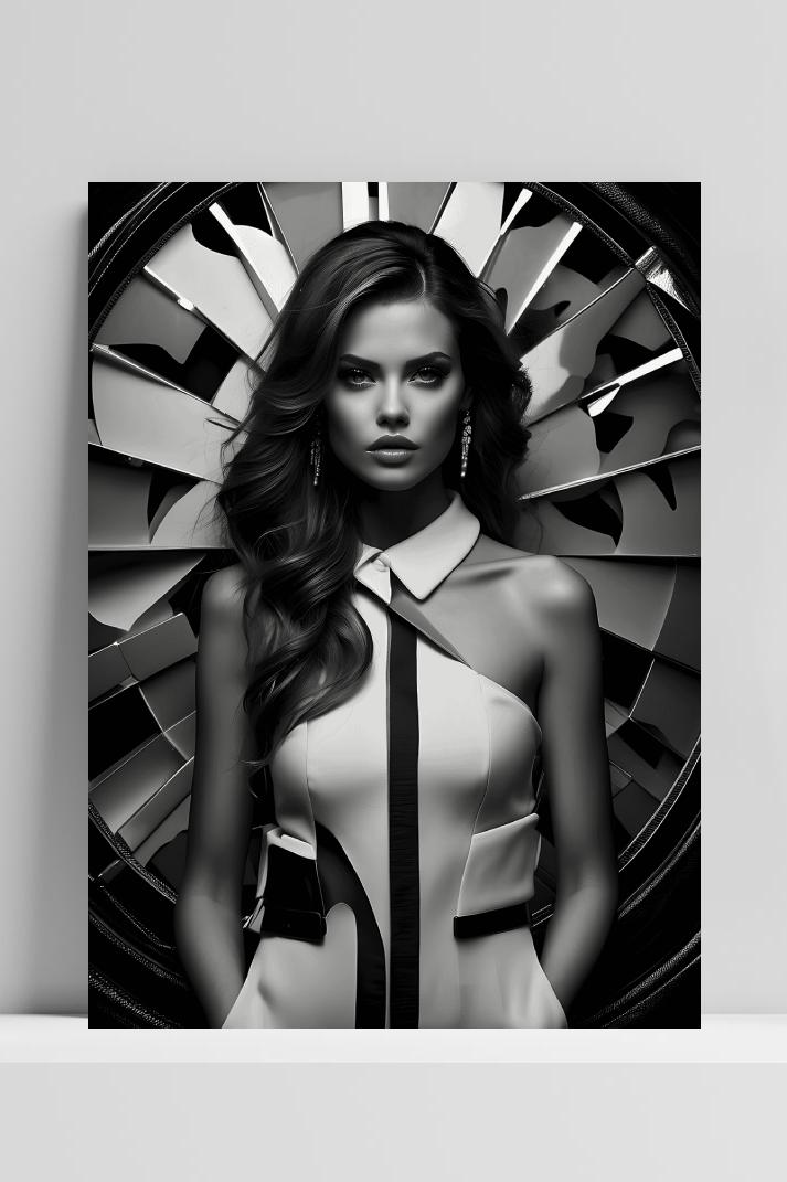 Vrouw Model Abstract op 3mm aluminium dibond