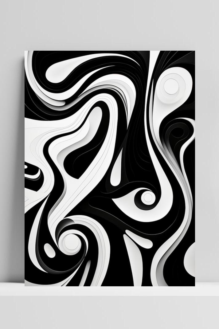 Zwart Wit Abstract op 3mm aluminium dibond