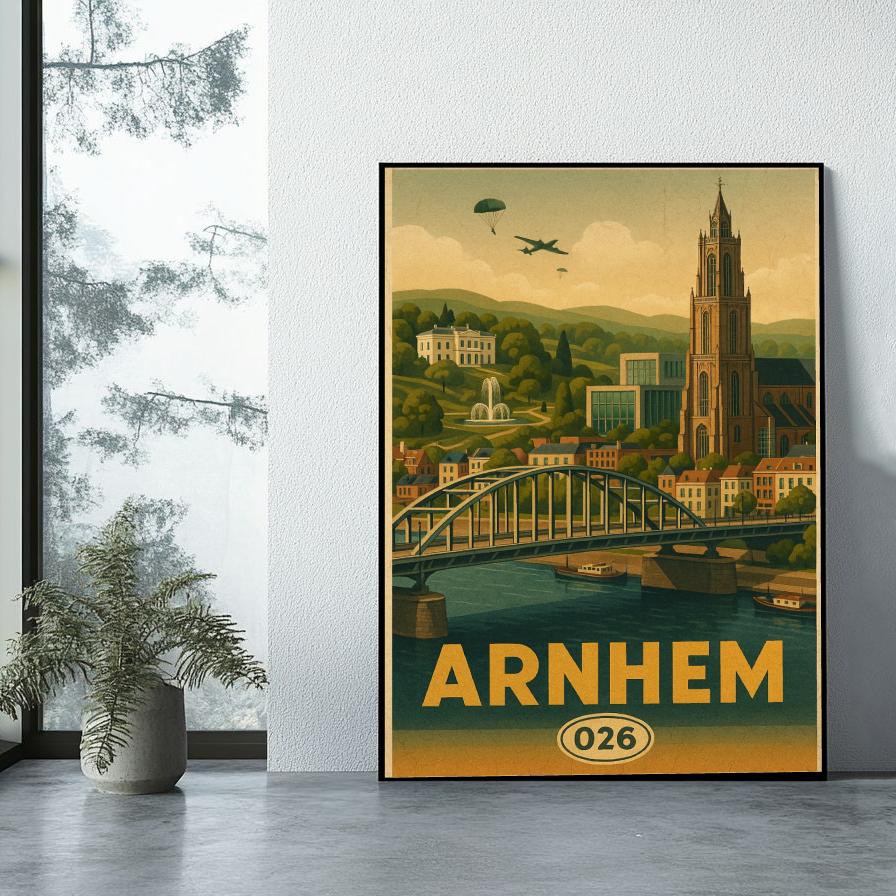 Arnhem Netherlands Vintage Text poster sfeerbeeld 1