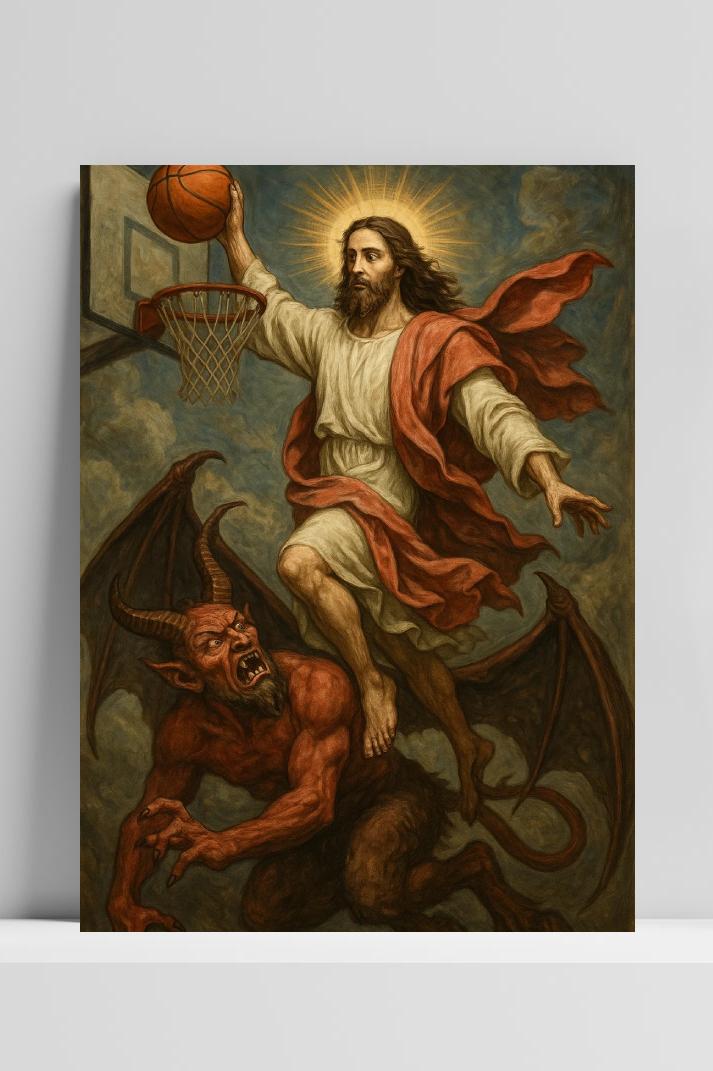Jesus Devil Basketball im Interieur
