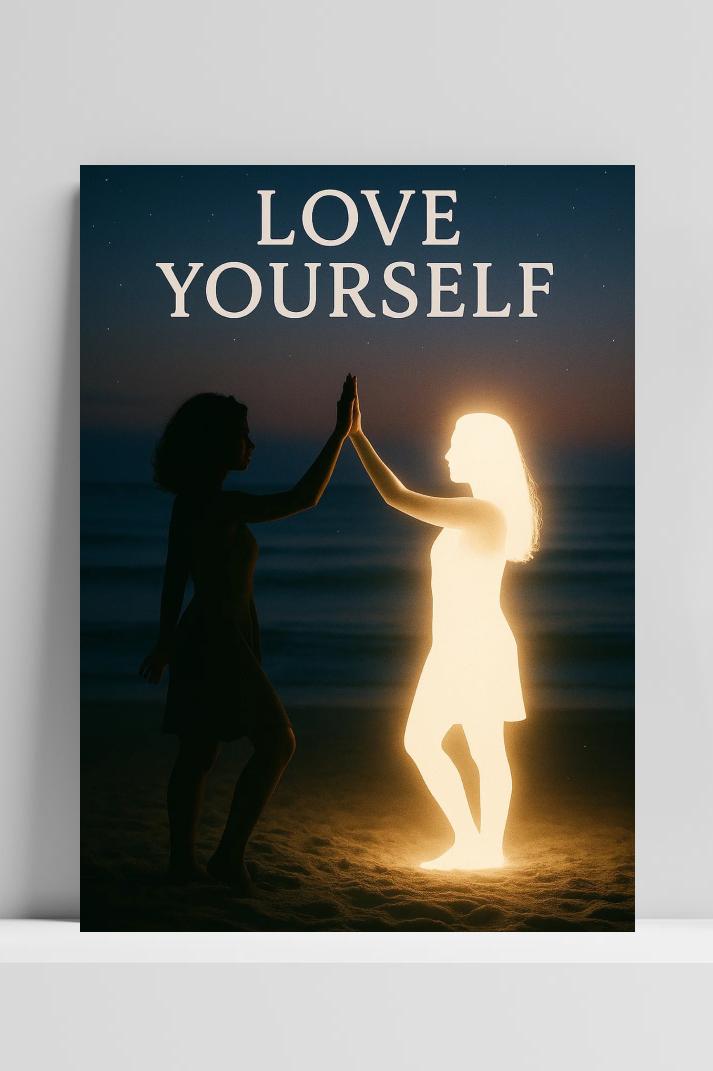 Love Yourself Text Quote op 3mm aluminium dibond