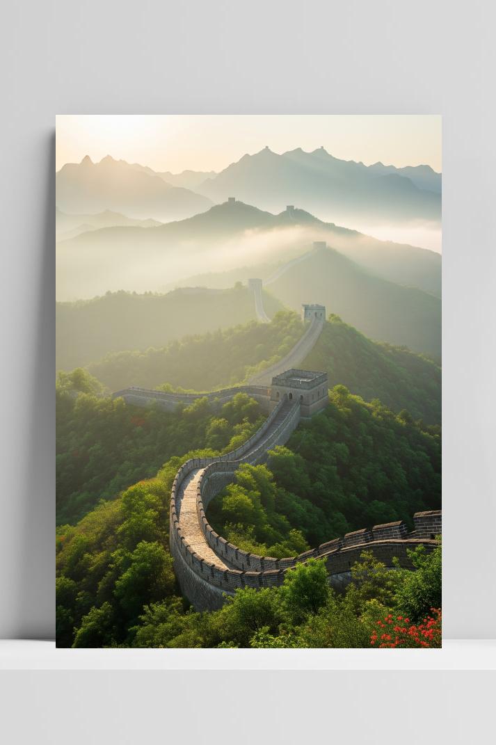 Great Wall of China op 3mm aluminium dibond