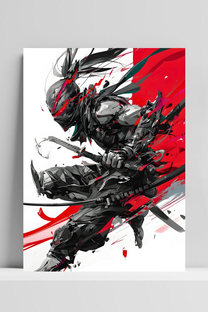 Ninja Aanval op 3mm aluminium dibond