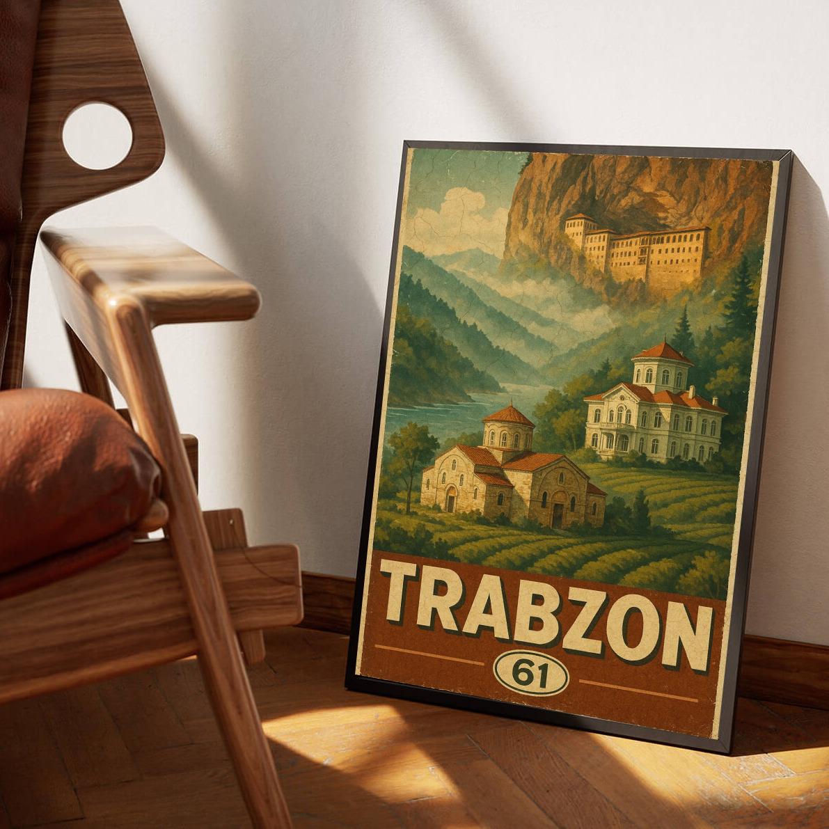 Trabzon Turkey Vintage Text poster sfeerbeeld 3