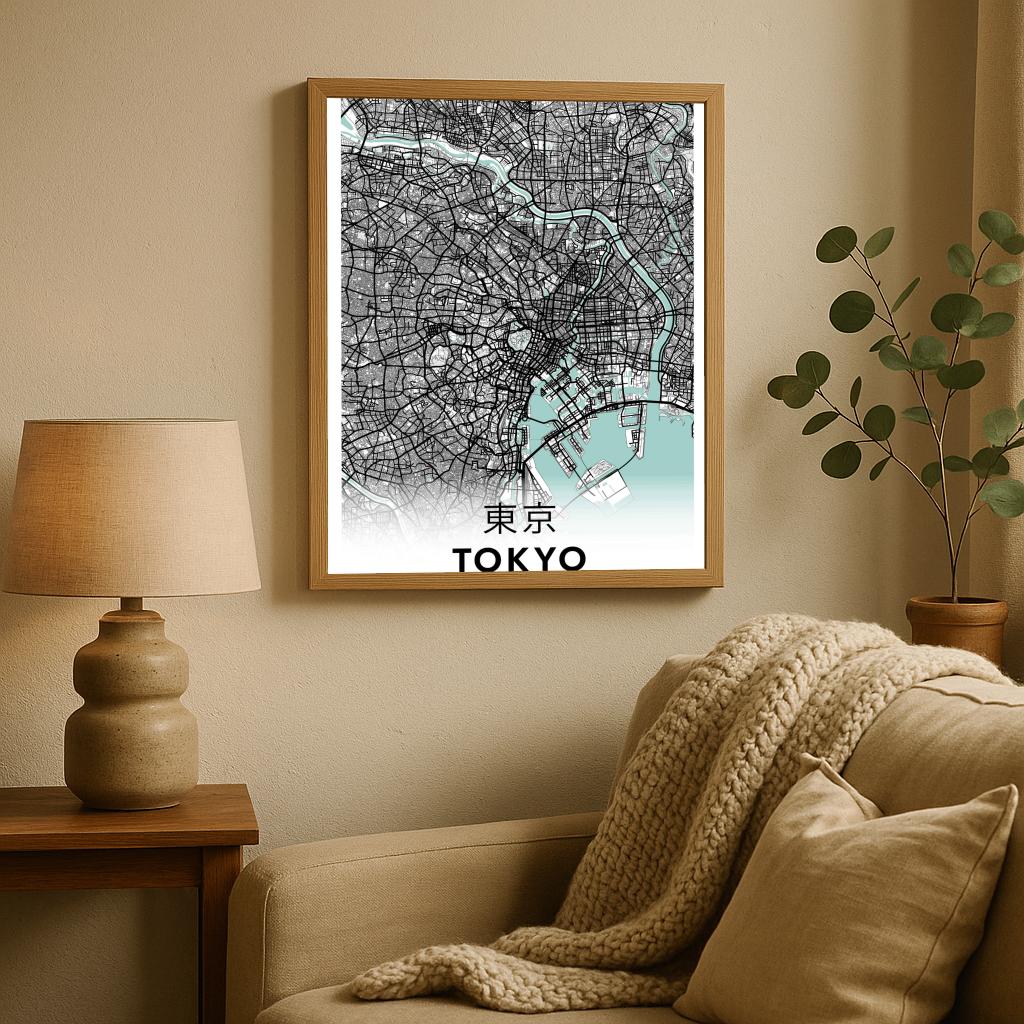 Tokyo Japan Blue poster sfeerbeeld 2