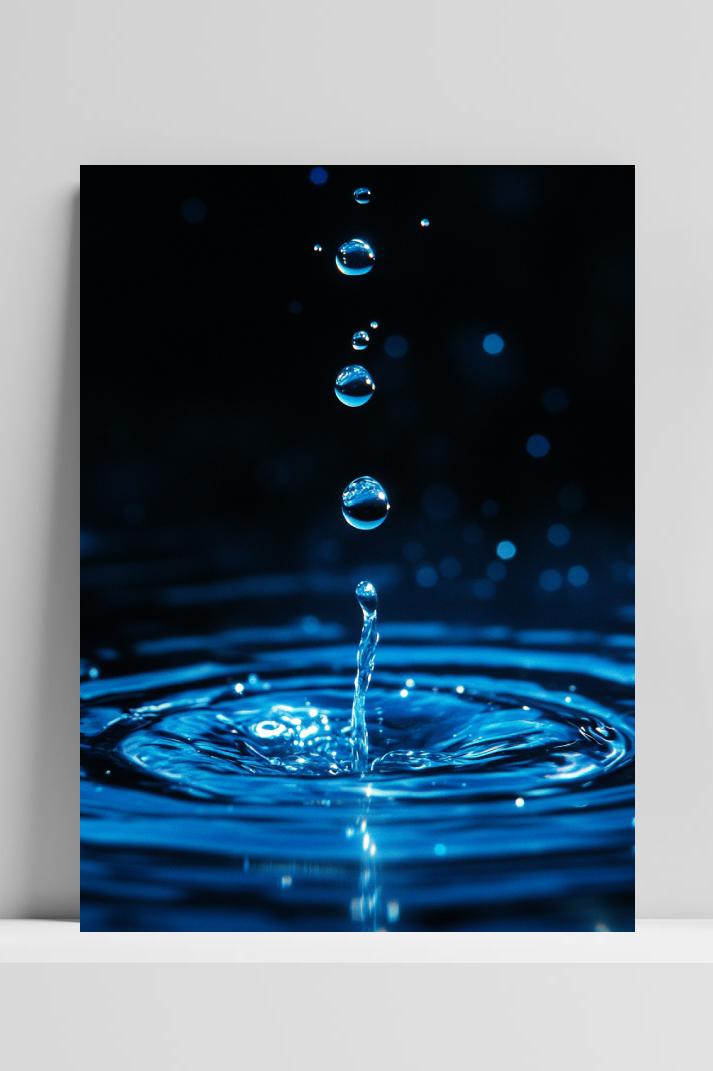 Water Droplet Ripple op 3mm aluminium dibond