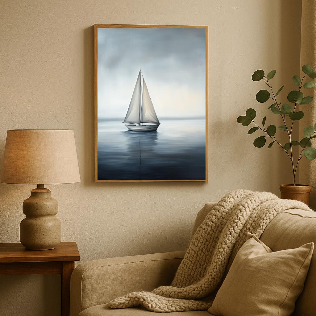 Yacht Sailboat Minimalistic poster sfeerbeeld 2