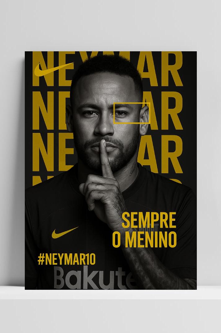 Neymar op 3mm aluminium dibond