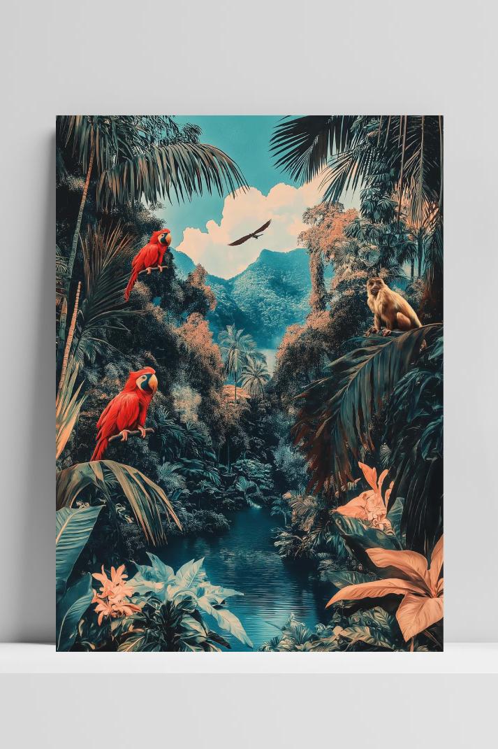 Tropical Jungle op 3mm aluminium dibond