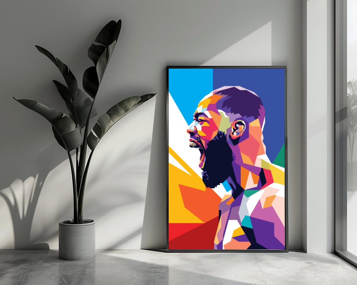 Jon Jones Blue Pop Art UFC poster van 25 Artstreet