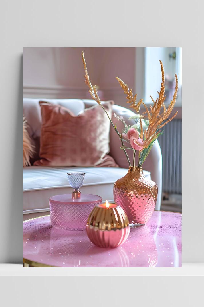 Roze Woonkamer op 3mm aluminium dibond