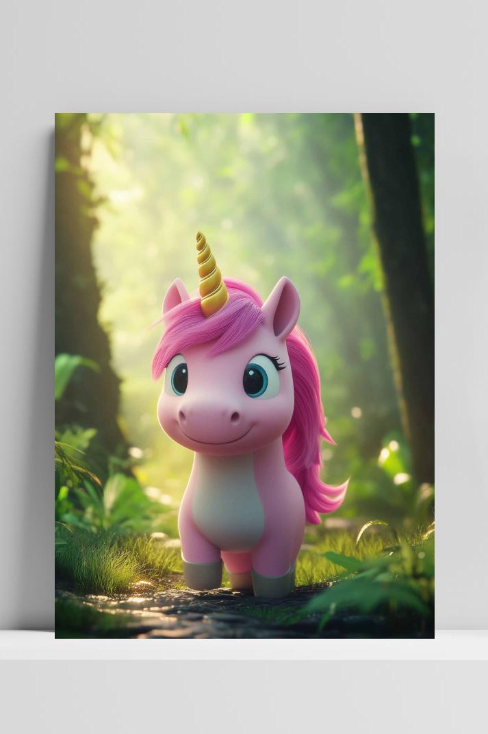 Eenhoorn Bos op 3mm aluminium dibond