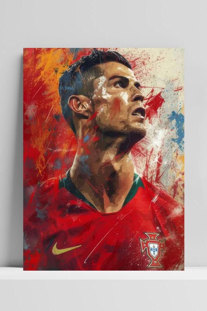 Cristiano Ronaldo Portugal op 3mm aluminium dibond