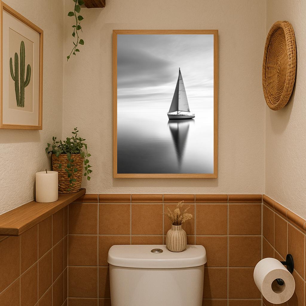 Yacht Sailboat B&W poster sfeerbeeld 3