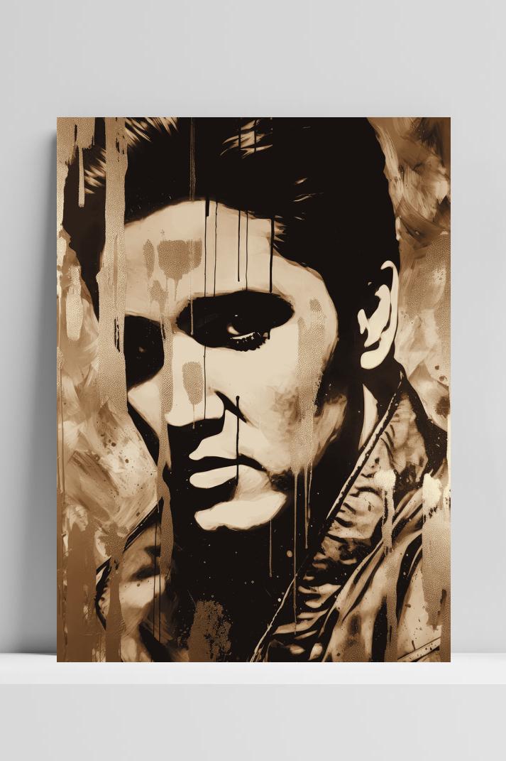 Elvis Presley op 3mm aluminium dibond