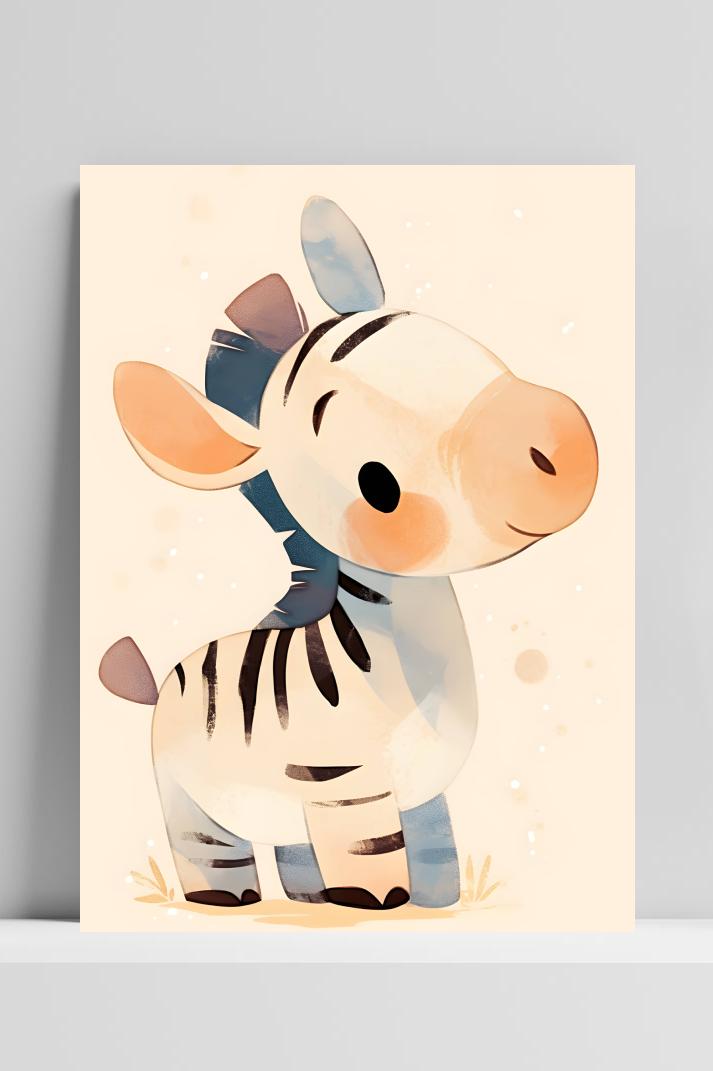 Baby Zebra op 3mm aluminium dibond