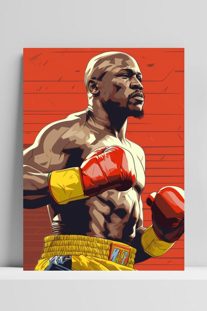 Floyd Money Mayweather op 3mm aluminium dibond