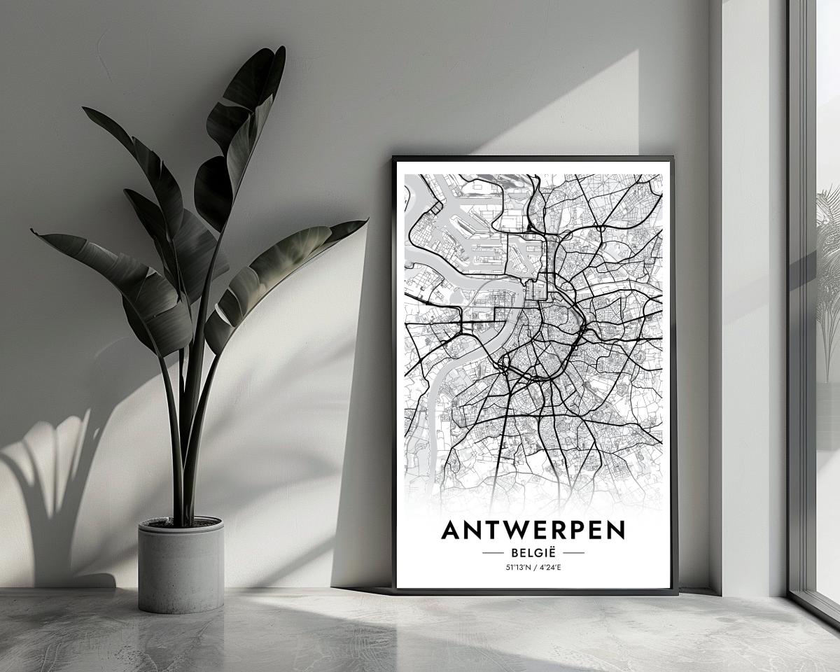 Antwerpen Wit poster van 25 Artstreet