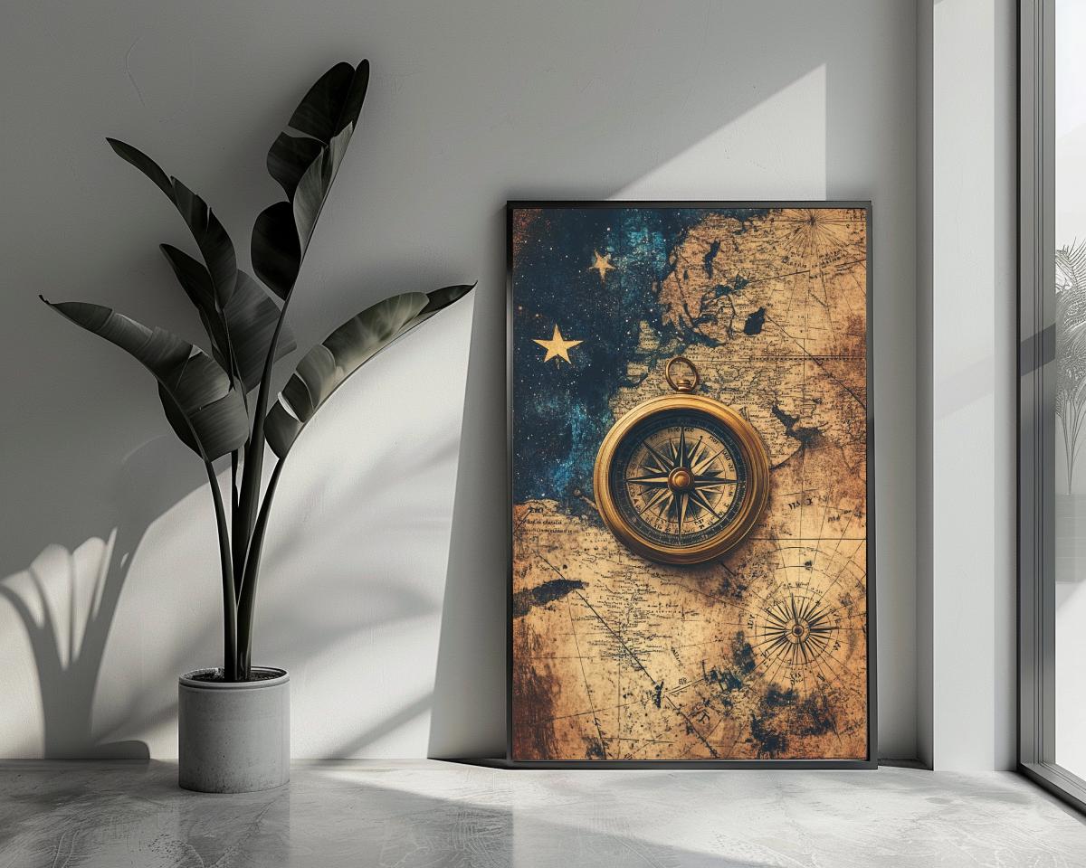 Compass Map Vintage poster van 25 Artstreet