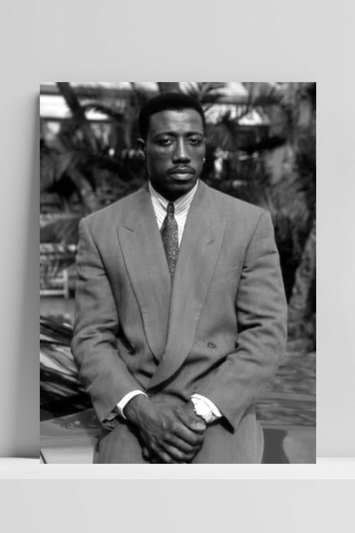 Wesley Snipes op 3mm aluminium dibond
