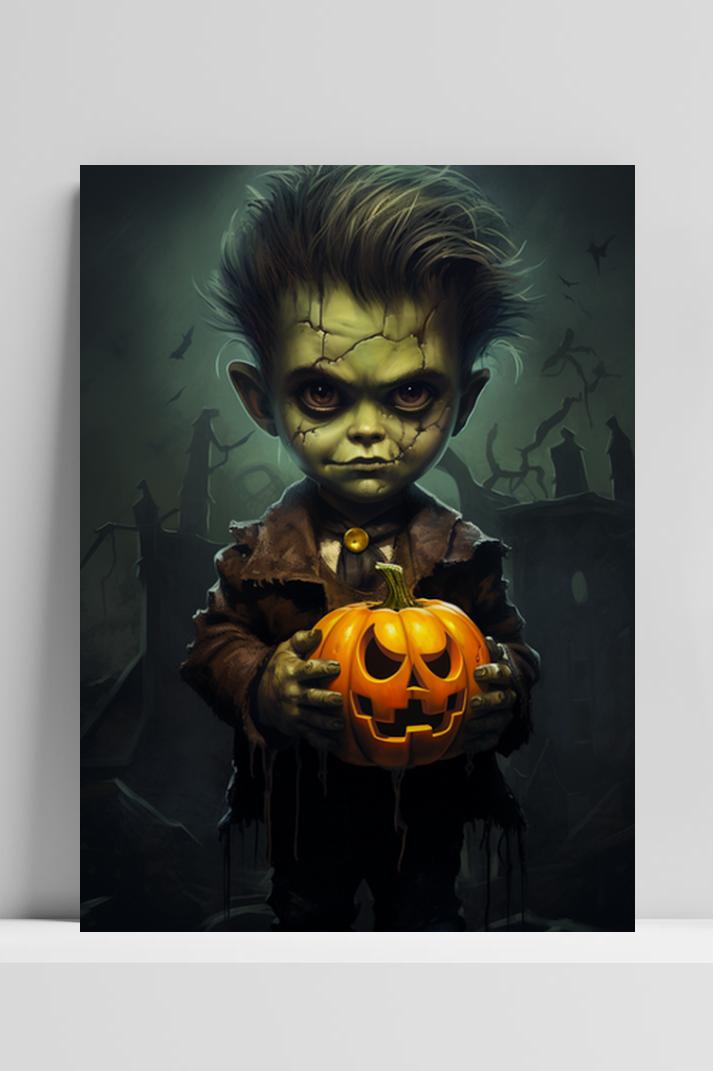 Kleine Frankenstein op 3mm aluminium dibond