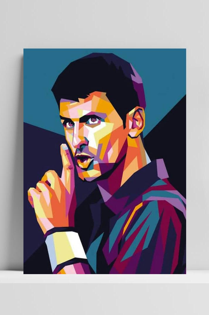 Novak Djokovic op 3mm aluminium dibond