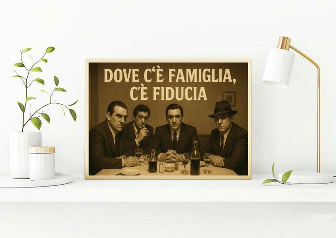 Family and Trust Text Italian Mafia poster sfeerbeeld 2