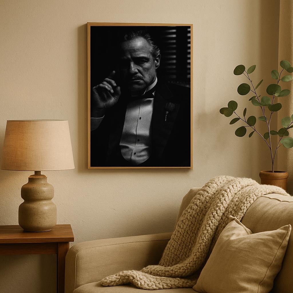 Don Corleone B&W The Godfather poster sfeerbeeld 2