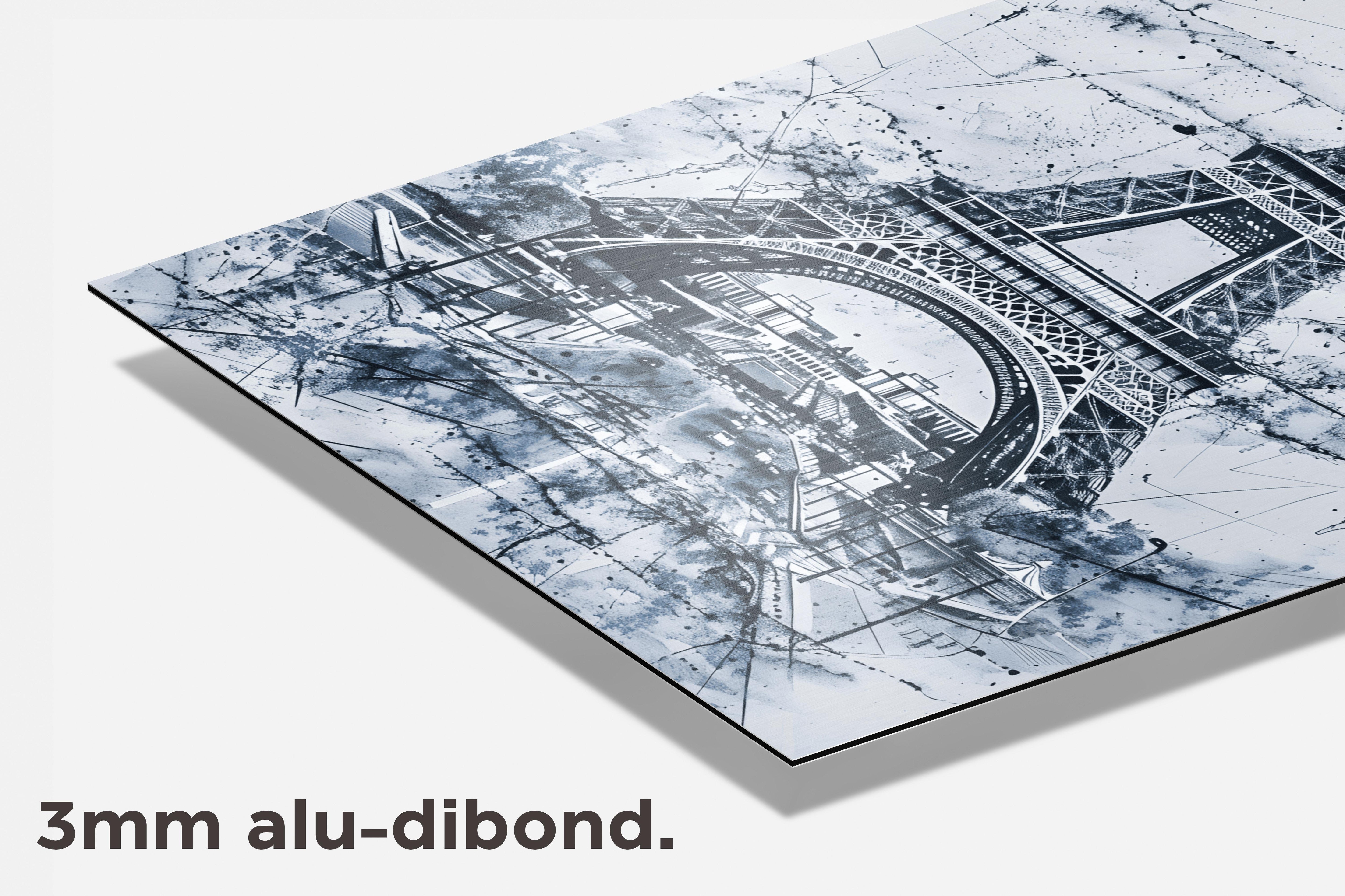 Eiffeltoren Tekening dibond detail