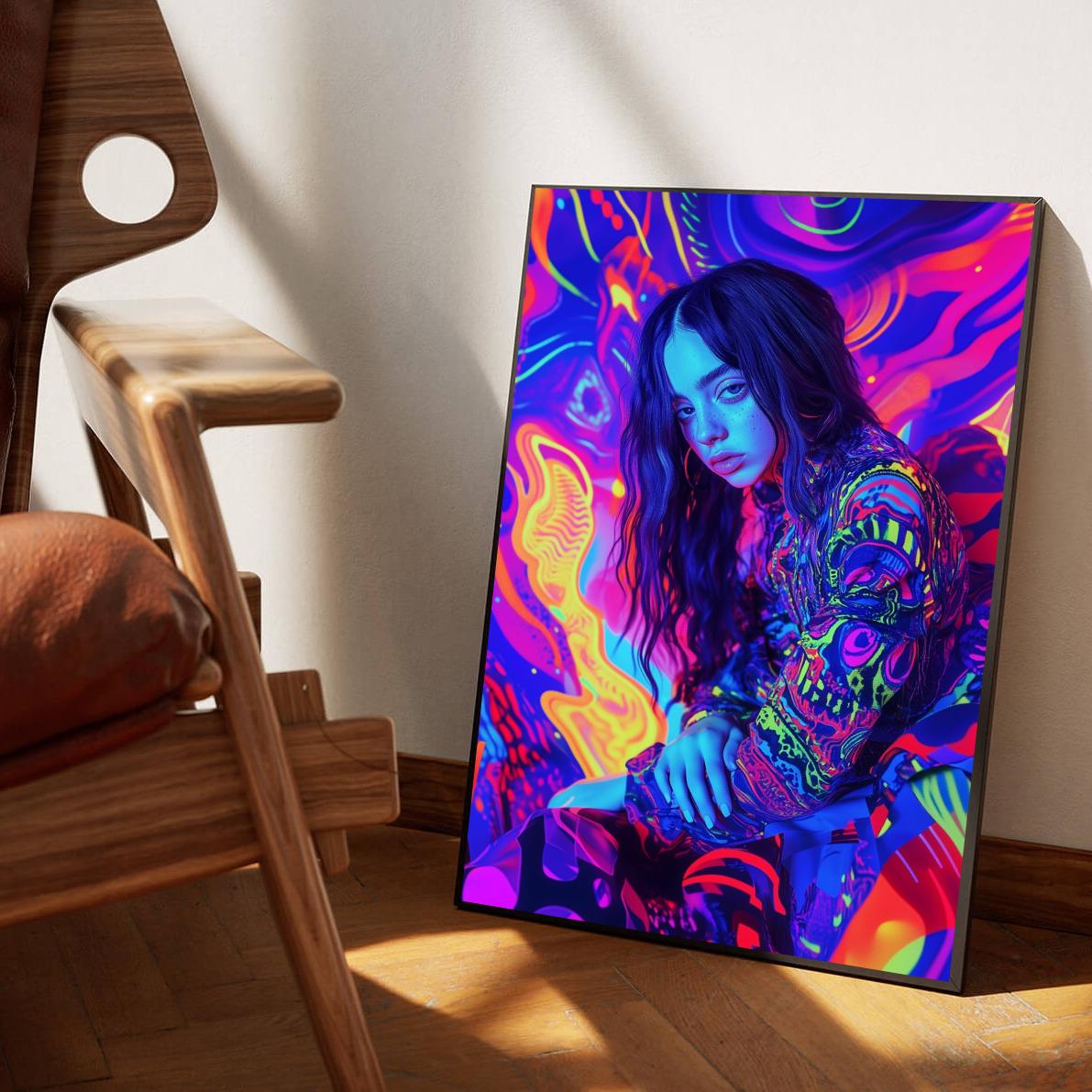 Billie Eilish Psychedellic poster sfeerbeeld 1