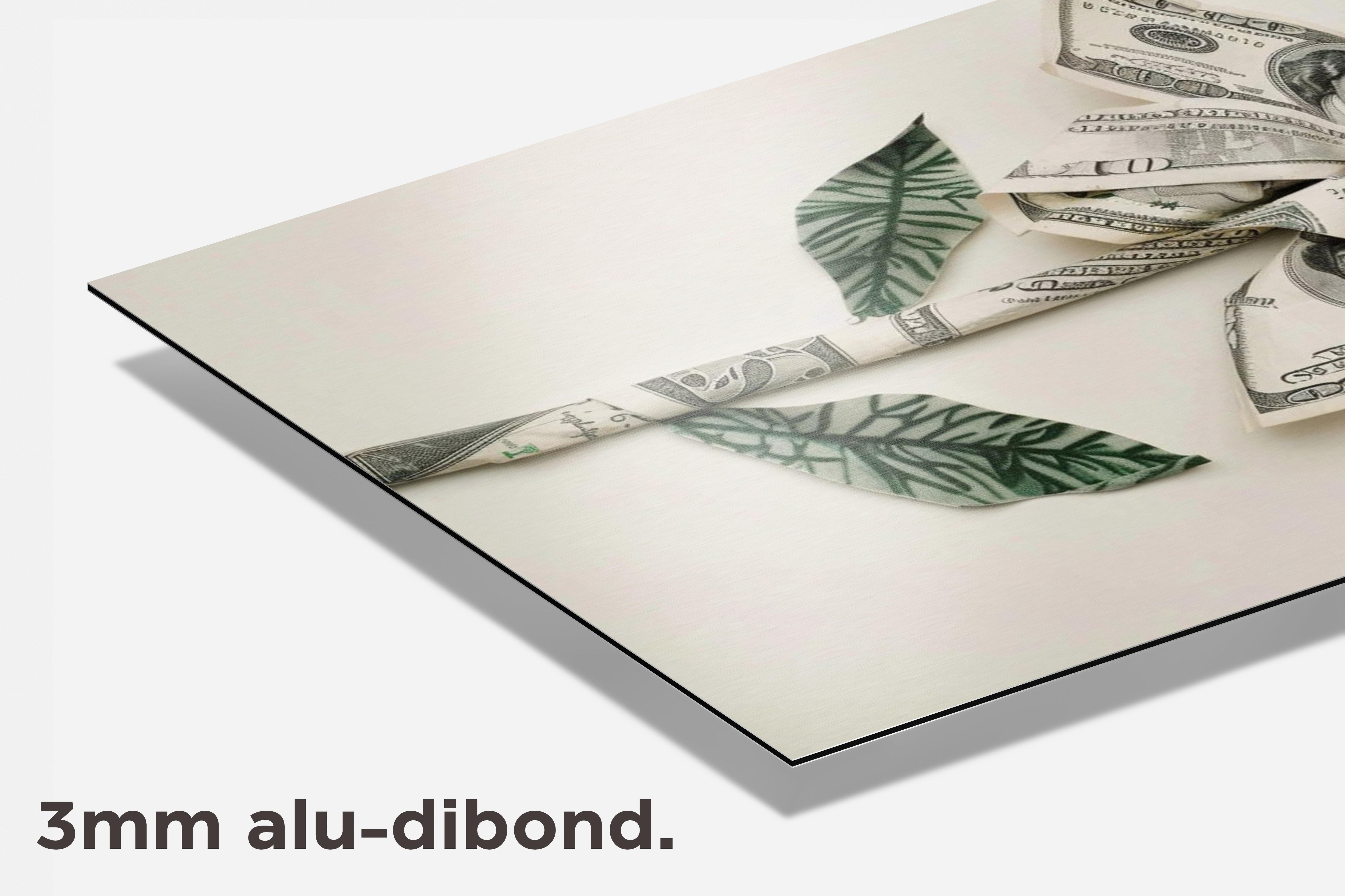 Geld Bloem dibond detail