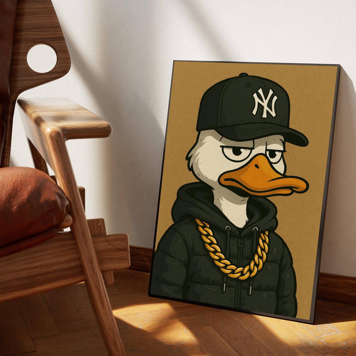 NY Cap Duck Cartoon poster sfeerbeeld 1