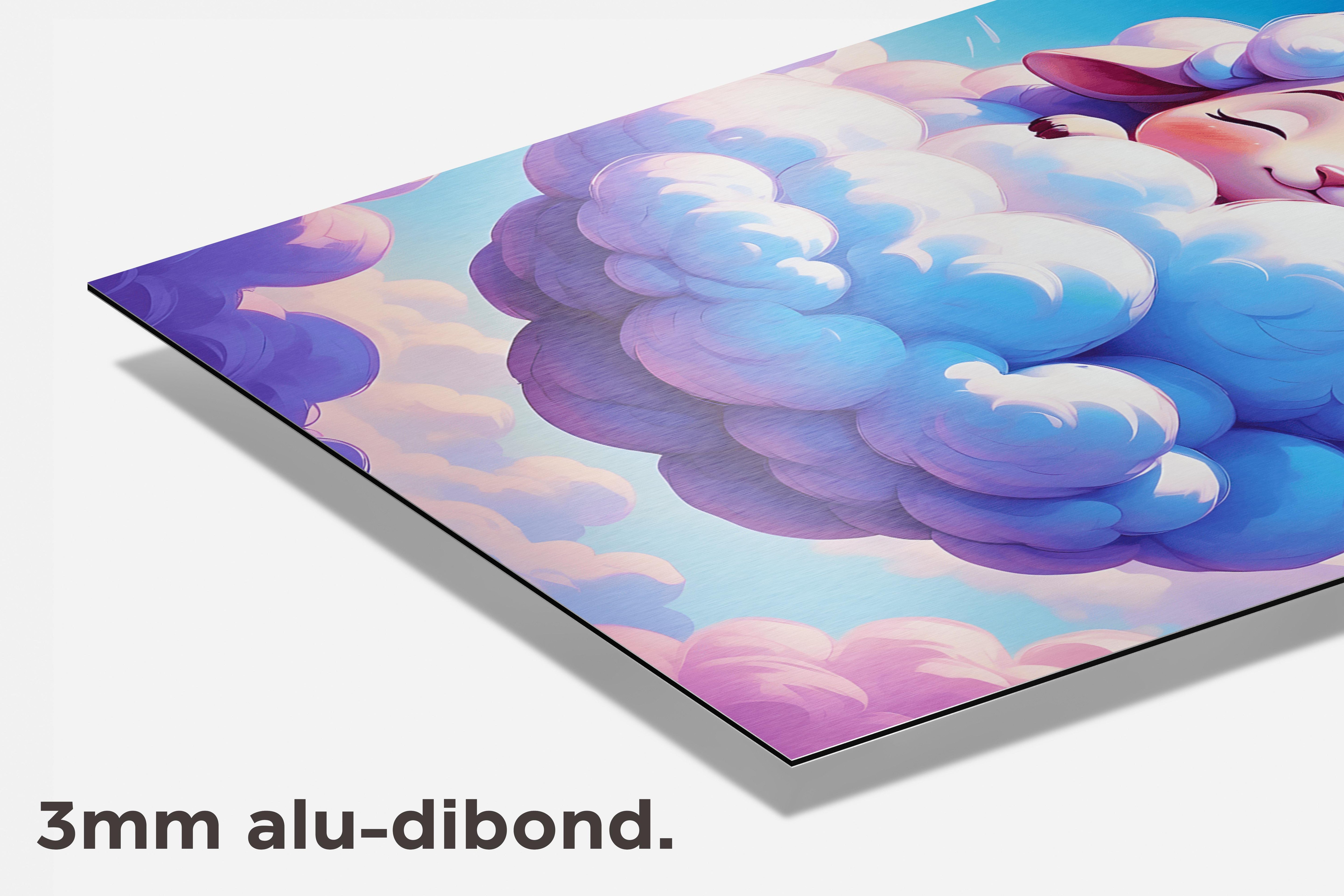 Schaapje in Wolk dibond detail