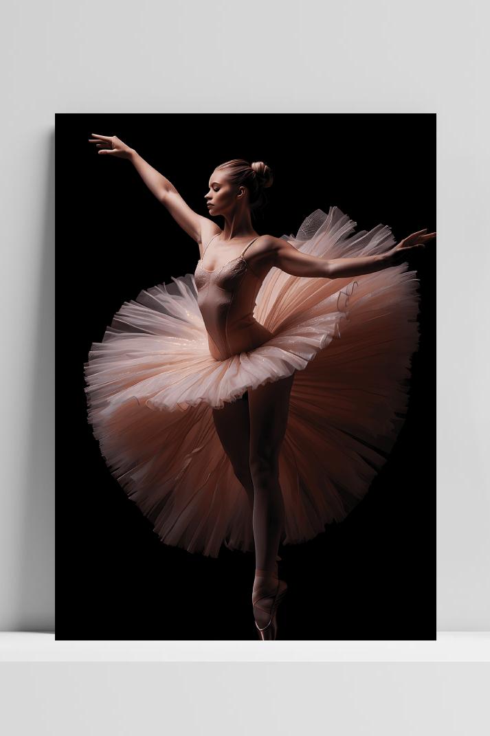Ballerina Roze op 3mm aluminium dibond