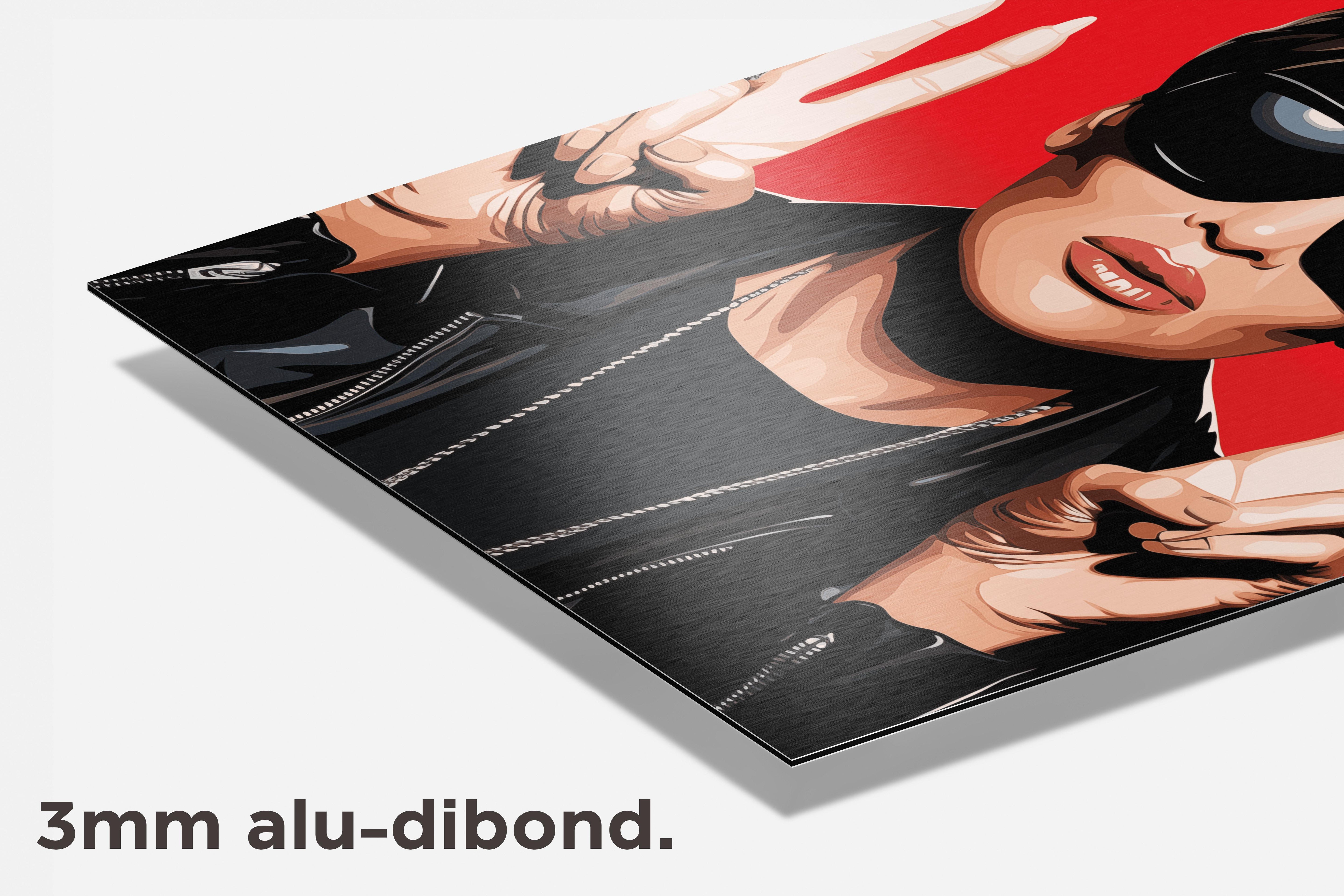 Kris Jenner Rood dibond detail
