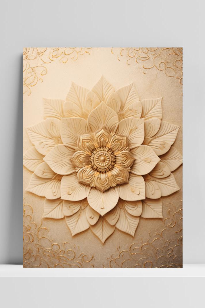 Mandala Goud op 3mm aluminium dibond